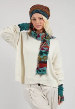 Print Wool Scarf in Turquoise