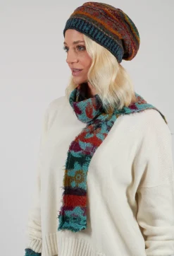 Print Wool Scarf in Turquoise