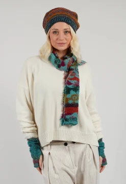 Print Wool Scarf in Turquoise