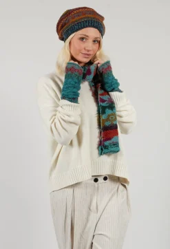 Print Wool Scarf in Turquoise