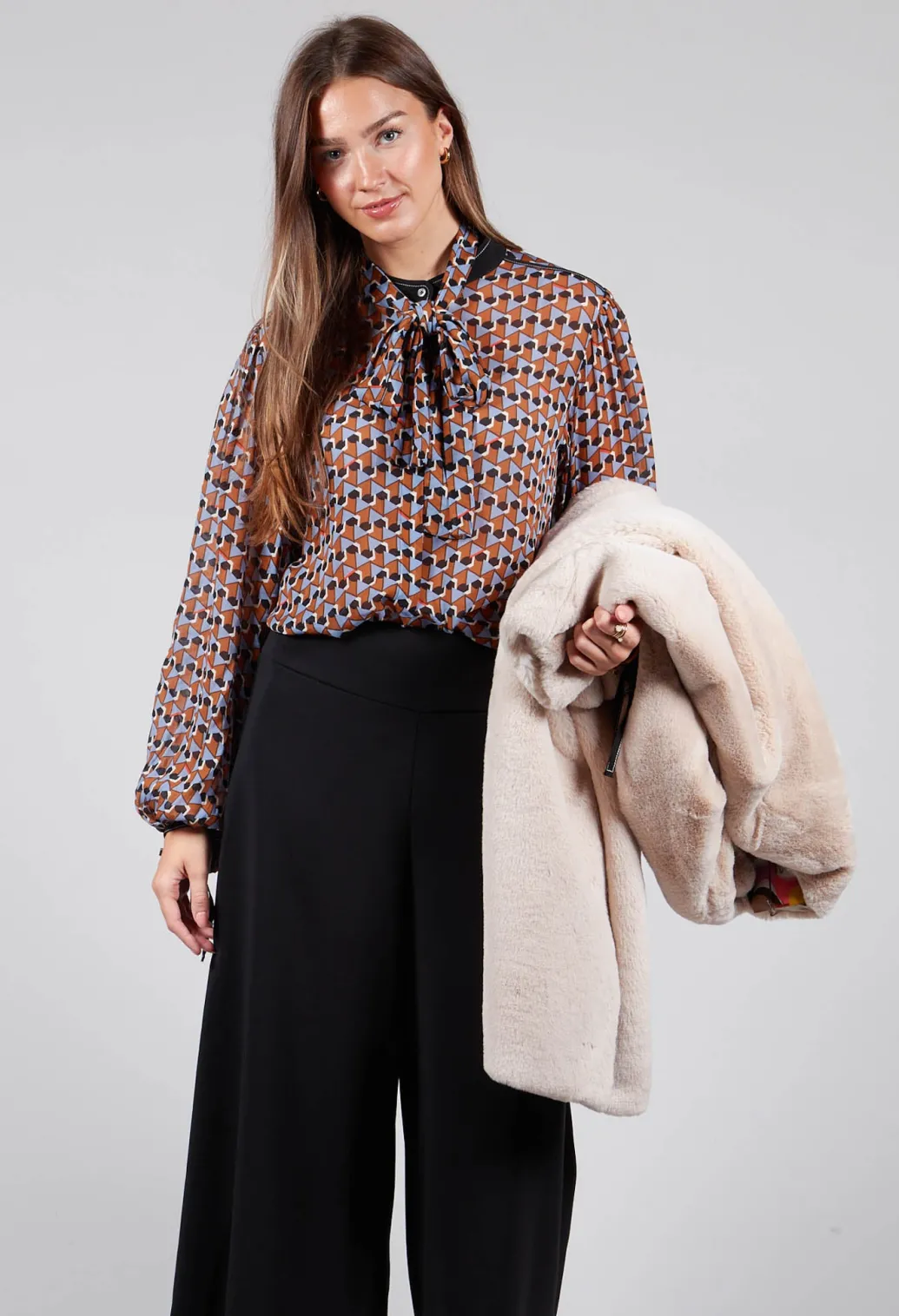 Printed Blouse in Brown