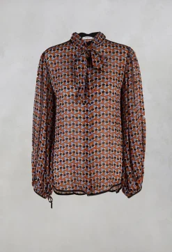 Printed Blouse in Brown