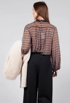 Printed Blouse in Brown