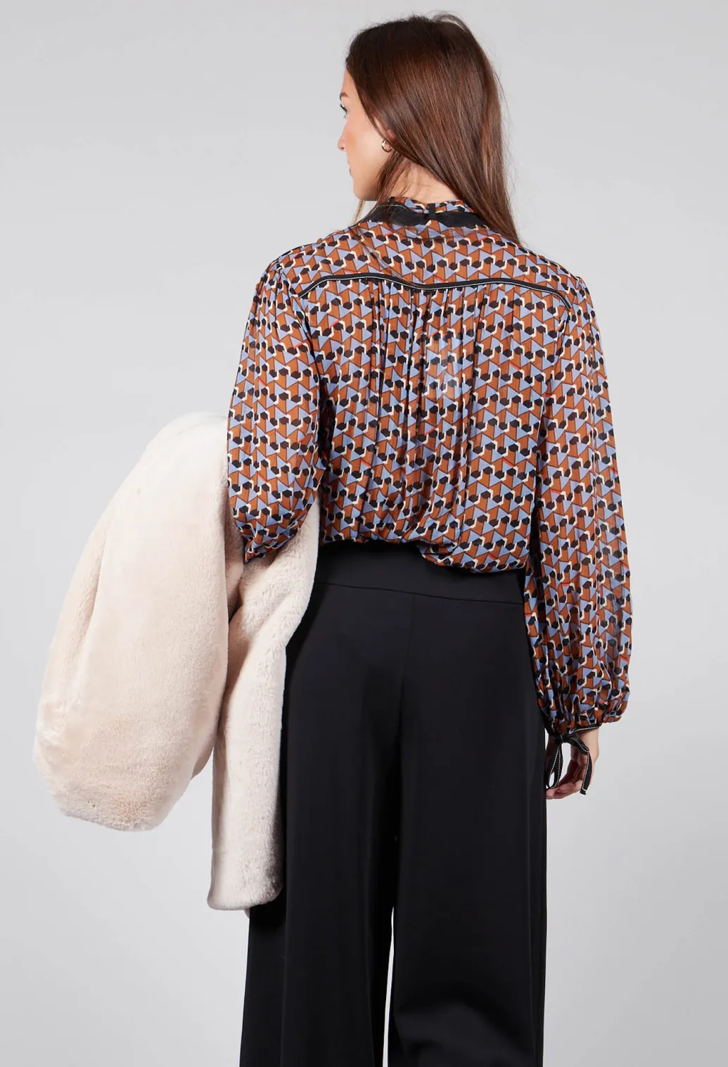Printed Blouse in Brown