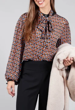Printed Blouse in Brown