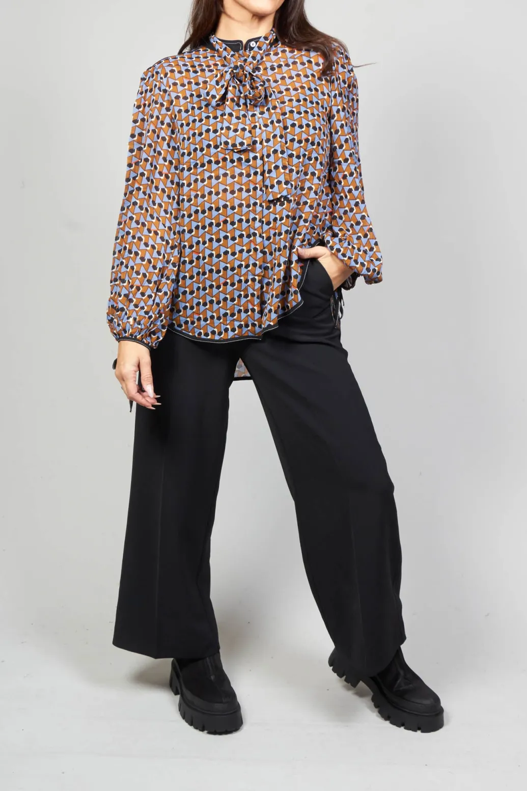 Printed Blouse in Brown