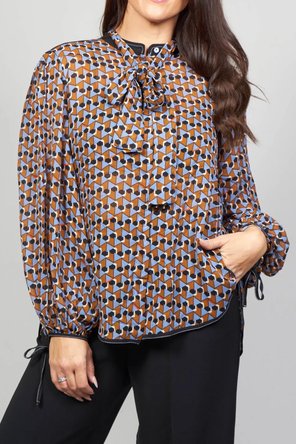 Printed Blouse in Brown
