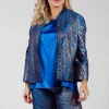 Printed Bomber Jacket in Sapphire