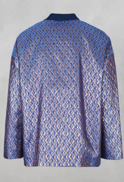 Printed Bomber Jacket in Sapphire