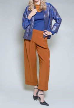 Printed Bomber Jacket in Sapphire