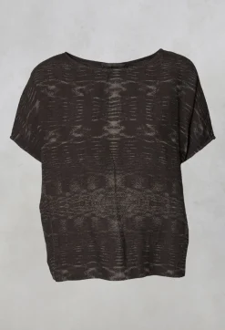 Printed Boxy Shirt Kosta in Chocolat