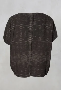 Printed Boxy Shirt Kosta in Chocolat