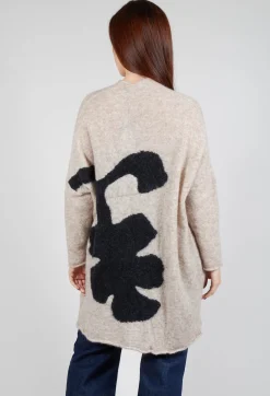 Printed Cardigan in Sand Nero