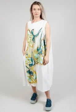 Printed Double Vest Dress in Spec Handpaint
