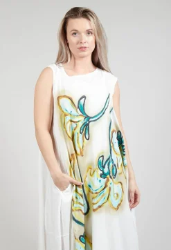 Printed Double Vest Dress in Spec Handpaint