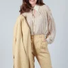 Printed Georgette Shirt in Beige