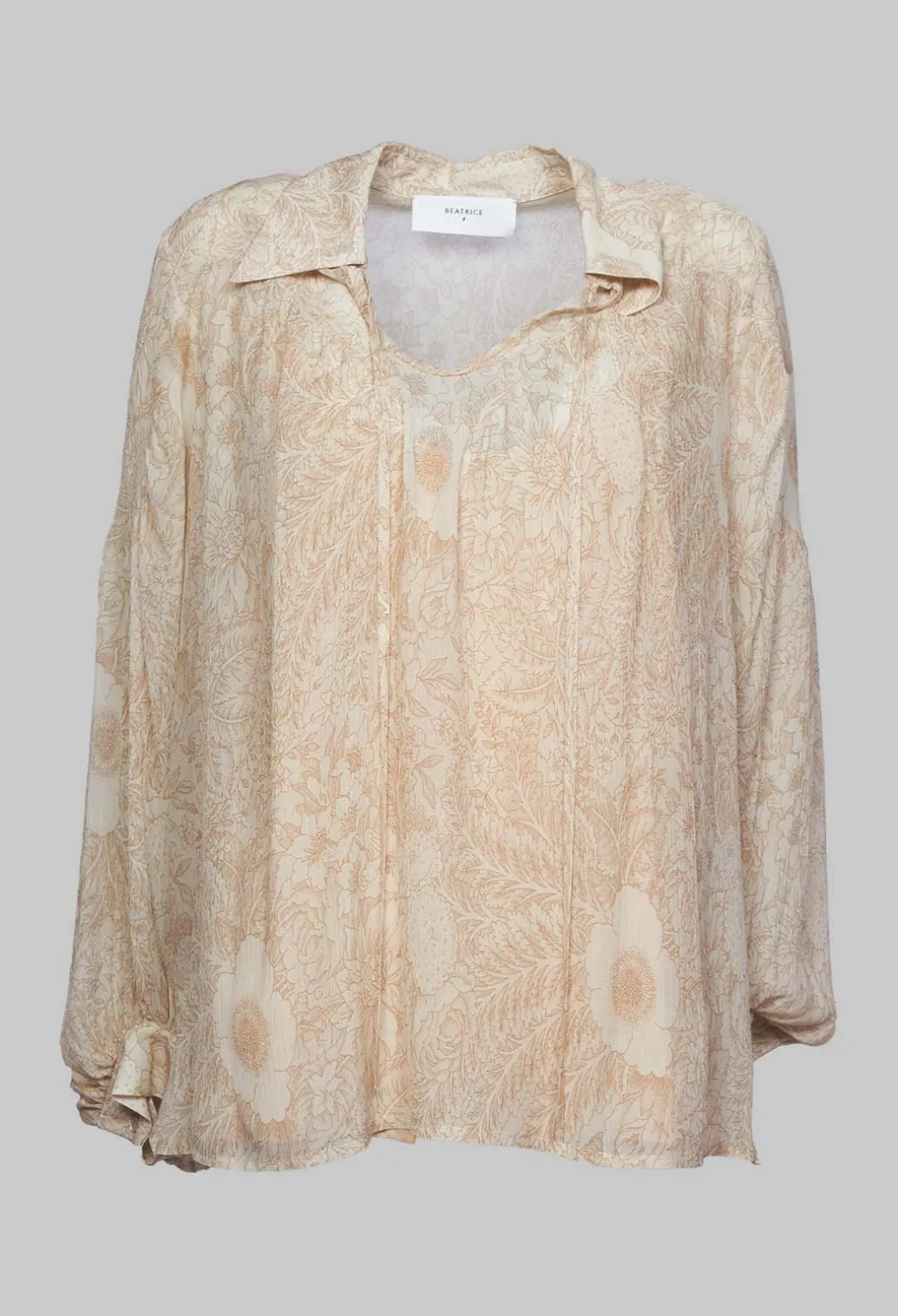Printed Georgette Shirt in Beige