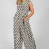 Printed Jumpsuit in Beige/Malva