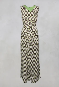 Printed Jumpsuit in Beige/Malva