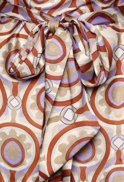 Printed Jumpsuit in Beige/Malva