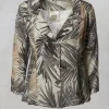 Printed Linen Jacket in Grey
