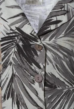 Printed Linen Jacket in Grey
