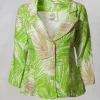 Printed Linen Jacket in Lime