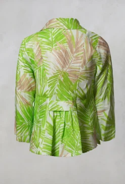 Printed Linen Jacket in Lime