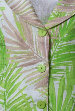 Printed Linen Jacket in Lime