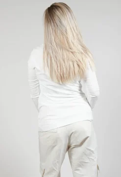 Printed Long Sleeve Top in Spec Handpaint