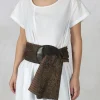 Printed Scarf in Brown/Black