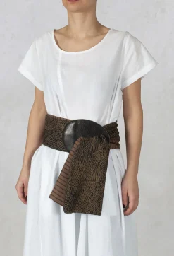 Printed Scarf in Brown/Black