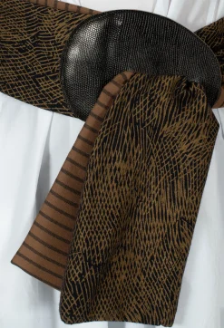 Printed Scarf in Brown/Black