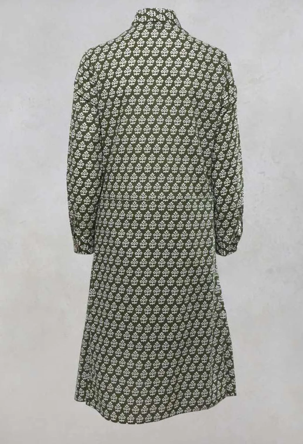 Printed Shirt Dress with Tie Front in Alga