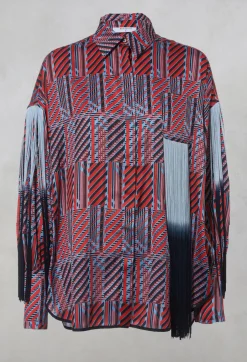 Printed Shirt in Red / Blue