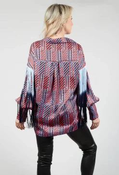 Printed Shirt in Red / Blue