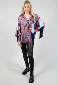 Printed Shirt in Red / Blue