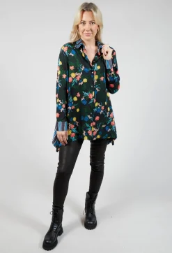 Printed Silk Shirt in Green