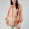 Printed Silk Shirt in Rose Print