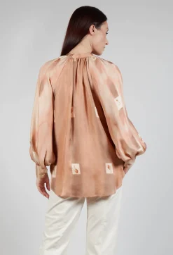 Printed Silk Shirt in Rose Print