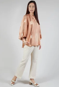Printed Silk Shirt in Rose Print