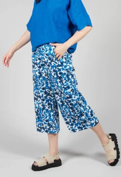 Printed Skara Pants in Saphir