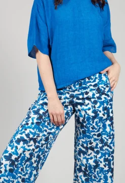 Printed Skara Pants in Saphir