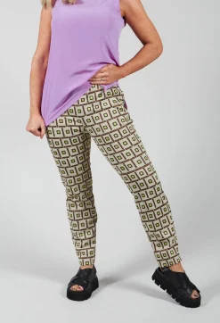 Printed Tailored Trousers in Naturale/Ollo/Brick