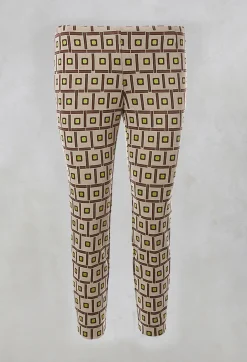 Printed Tailored Trousers in Naturale/Ollo/Brick