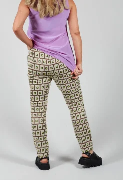 Printed Tailored Trousers in Naturale/Ollo/Brick