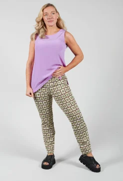 Printed Tailored Trousers in Naturale/Ollo/Brick