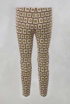 Printed Tailored Trousers in Naturale/Ollo/Brick