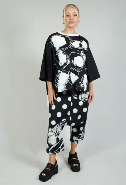 Printwork Bracelet Sleeve T-shirt in Original Black