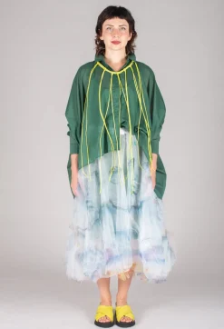 Printwork Tulle Skirt in Blue